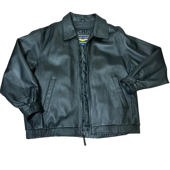 Airborne Leathers Men’s Leather Jacket, Size Large